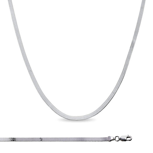 2mm Silver Herringbone Chain Necklace | Classy Women Collection