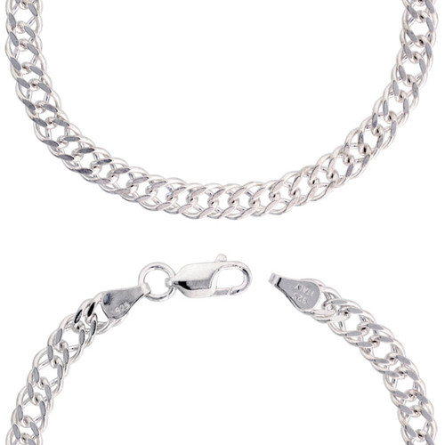 Sterling Silver (Nickel Free) 5mm Double Link Chain 20 Inches