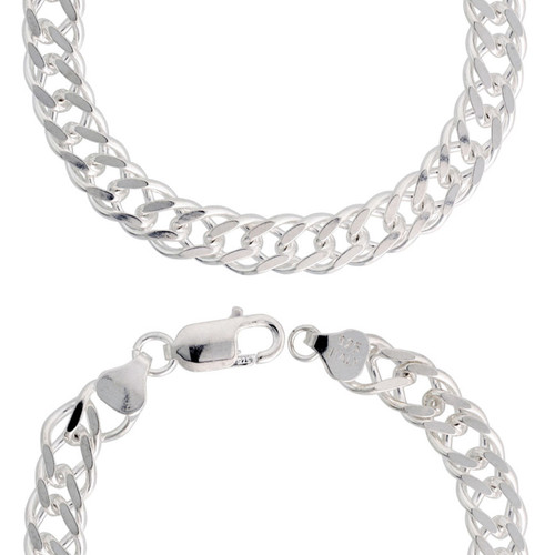 Sterling Silver (Nickel Free)8mm Double Link Chain 18 Inches