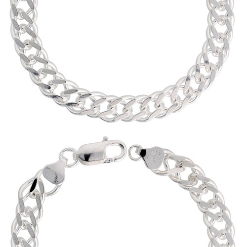 Sterling Silver (Nickel Free)8mm Double Link Chain 20 Inches