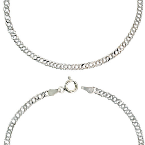 Sterling Silver (nickel Free) 3mm Double Link Bracelet 8 Inches