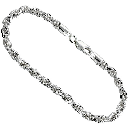 Sterling Silver "nickle Free" 5 Mm Rope Chain 24"