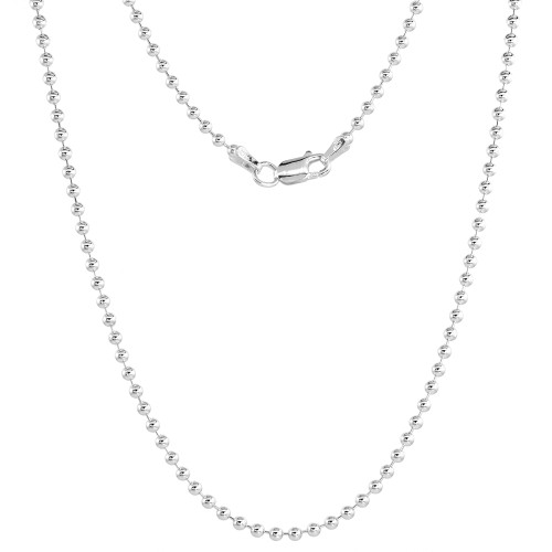 Sterling Silver (Nickel Free) 2.2 Mm Ball Chain 18 Inches