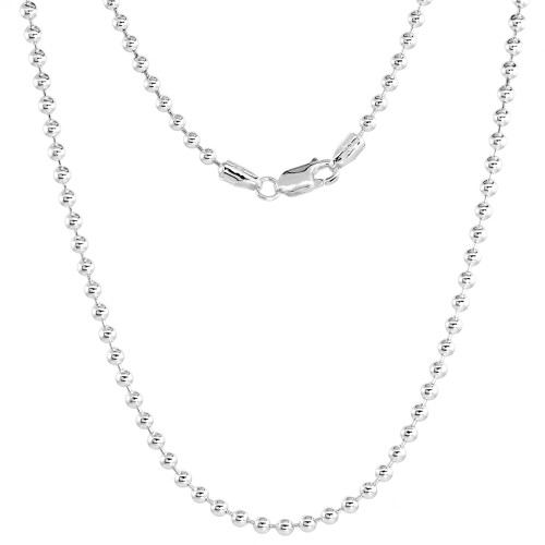 Sterling Silvernickel Free3mm Military Ball Chain 18 Inches