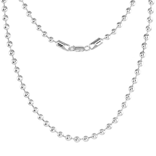 Sterling Silver (Nickel Free) 5 Mm Ball Chain 20 Inches