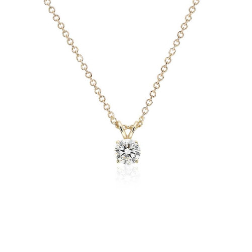 A 1/4 Carat Round Diamond Four Prongs Pendant