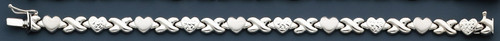 14k White Gold  1/4  Inch Wide Lady's Fancy Bracelet  --6656