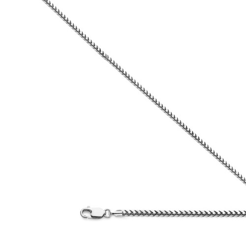 14K White Gold (Nickel Free) Franco Chain 1.9mm 20 Inches