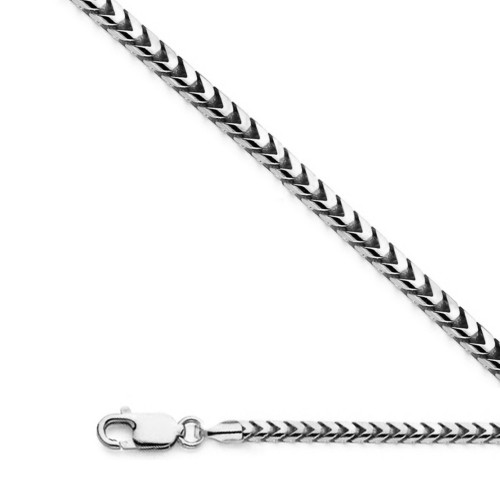 14K White Gold (Nickel Free) Franco Chain 5.4mm 20 Inches