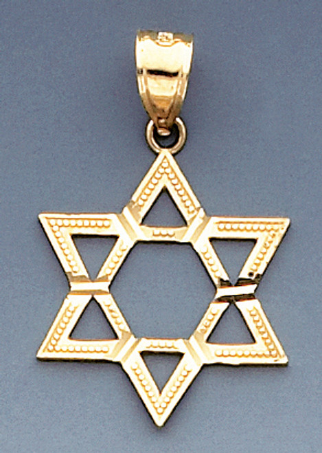 14k Gold 30.5mm Star Of David Charm