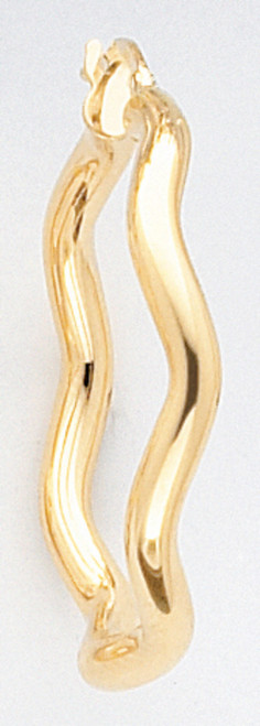 14k Gold Italian 35.47mm Hoop Earrings With Twist Design