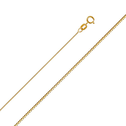 18K Yellow Gold 0.55mm Box Chain 18 Inches