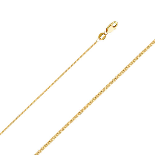 18K Yellow Gold 0.8mm Spiga (wheat) Chain 16 Inches