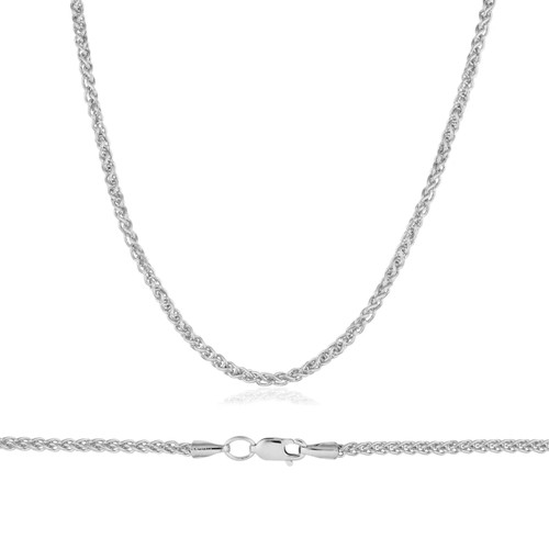 14k White Gold 3.0mm (Nickel Free) Wheat Chain 20 Inches