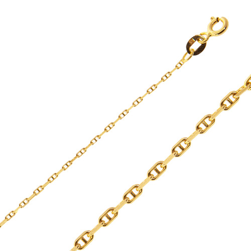 14K Yellow Gold 1.3 mm Anchor Chain 16 Inches