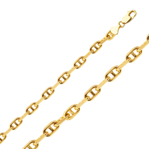 14K Yellow Gold 5.0 mm Anchor Chain 24 Inches