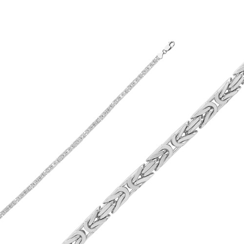 14k White Gold (Nickel Free) 2.0 Mm Byzantine Chain 22 Inches