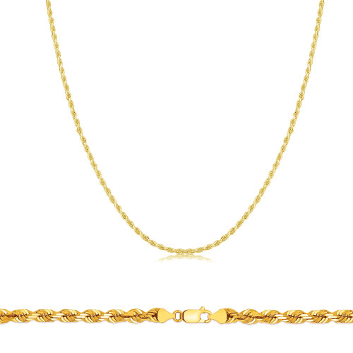 18k Yellow Gold - Chains\Necklaces Rope (Diamond Cut)