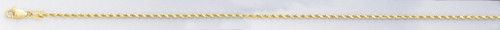 18k Gold 1mm Italian Diamond Cut Rope Chain 20 Inches