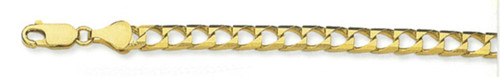 14k Yellow Gold Square Cuban Link Chain, 4.5mm Wide 18 Inches