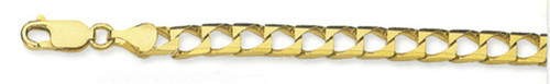 14k Yellow Gold Square Cuban Link Chain, 5.5mm Wide 20 Inches