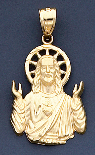 14k Gold  34.65 mm High by 18.85 mm Wide Jesus Charm