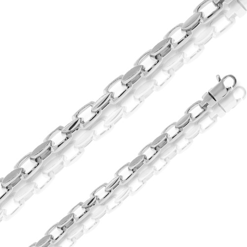 Solid Platinum Fancy Hand Made Chain 5.9mm 18 Inches