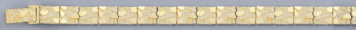 14k Gold 9mm Nugget Bracelet 7 In