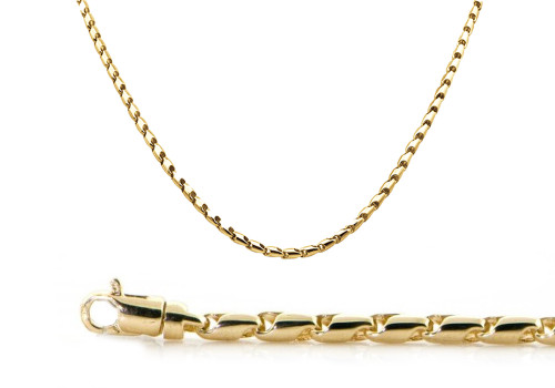 14k Yellow Gold 3.2mm Fancy Hand Made Chain 20 Inches