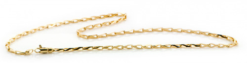 14k Yellow Gold 2.6mm Fancy Hand Made Chain 16 Inches