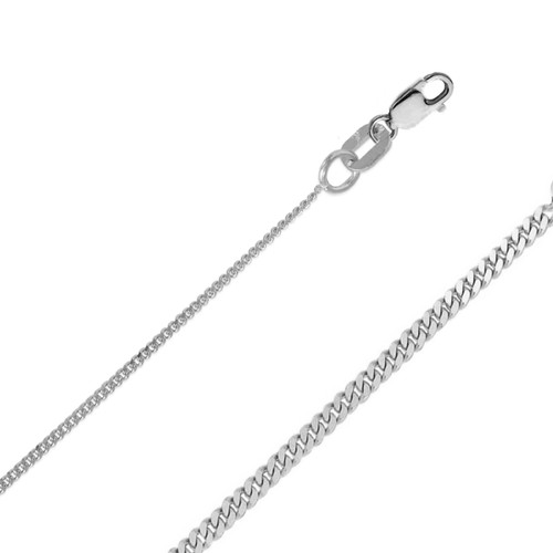 14k White Gold (Nickel Free) 1.0mm Cable Chain 16 Inches