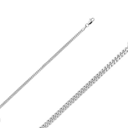 14k White Gold (Nickel Free) 2.0 Mm Cable Chain 24 Inches