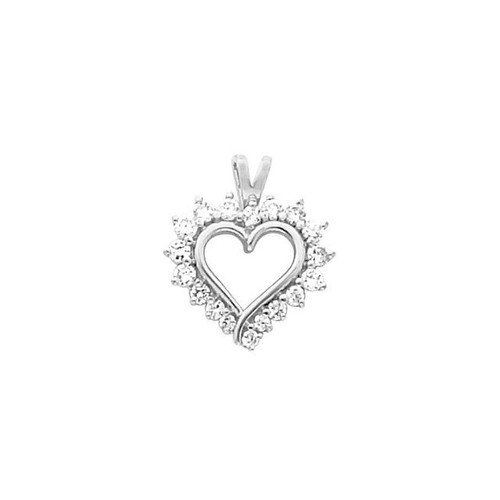 14k White Gold 0.50ct Diamond Heart Pendant