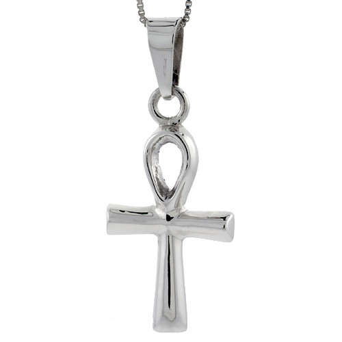Sterling Silver 2 1/4 Inches High Ankh Cross Charm