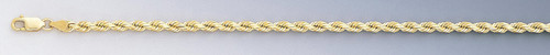 18k Gold 4mm Italian Diamond Cut Rope Chain 16 Inches
