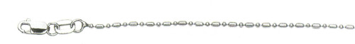 14k White Gold "Nickel Free" 1.2mm Ball & Bar Chain 18"