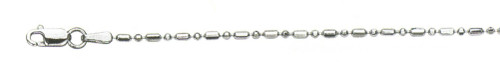 14k White Gold "Nickel Free" 1.5mm Ball & Bar Chain 22"