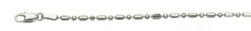 14k White Gold "Nickel Free" 2.0mm Ball & Bar Chain 16"