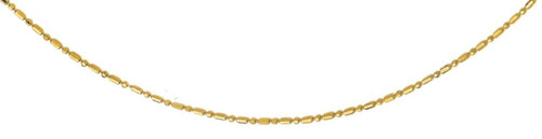 14k Gold 1mm Diamond Cut Bead And Bar Chain 20 Inches