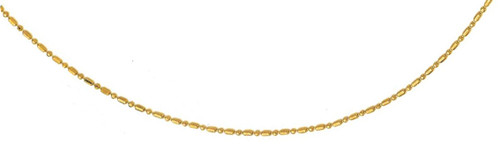 14k Gold 1.2mm Diamond Cut Bead And Bar Chain 30 Inches