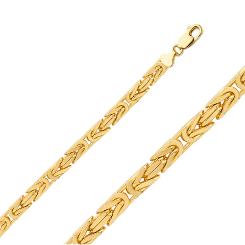 14k Gold 6.0mm Byzantine Chain 30 Inches