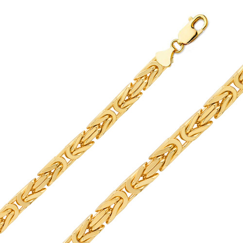 14k Gold 8.0mm Byzantine Chain 18 Inches