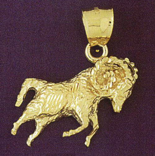 14k Yellow Gold Aries Charm (pendant)
