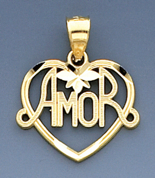 14k Gold Amor Heart Pendant