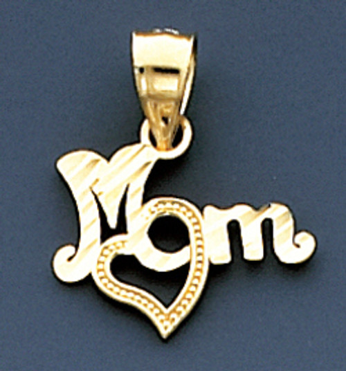 14k Gold 14mm Mom Charm