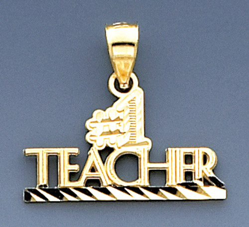 14k Gold #1 Teacher Charm