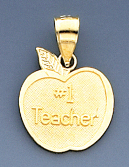 14k Gold #1 Teacher Apple Charm