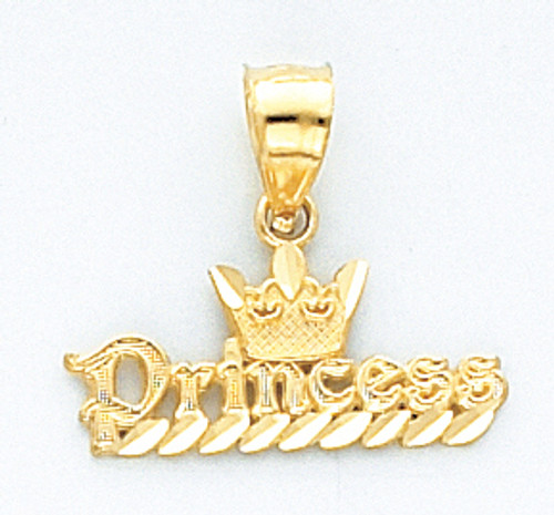 14k Gold 18mm Princess Charm