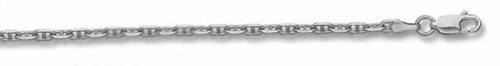 14k White Gold "Nickel Free" 3.0 Mm Anchor Chain 22"