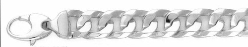 18k White Gold Hand Made Bracelet 12mm Wide And 8 Inc